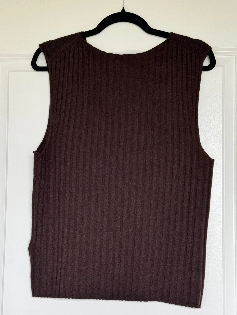 NWT J. CREW Women's Wide-rib cashmere sweater shell heather chocolate XL *NOTE* - Picture 4 of 15